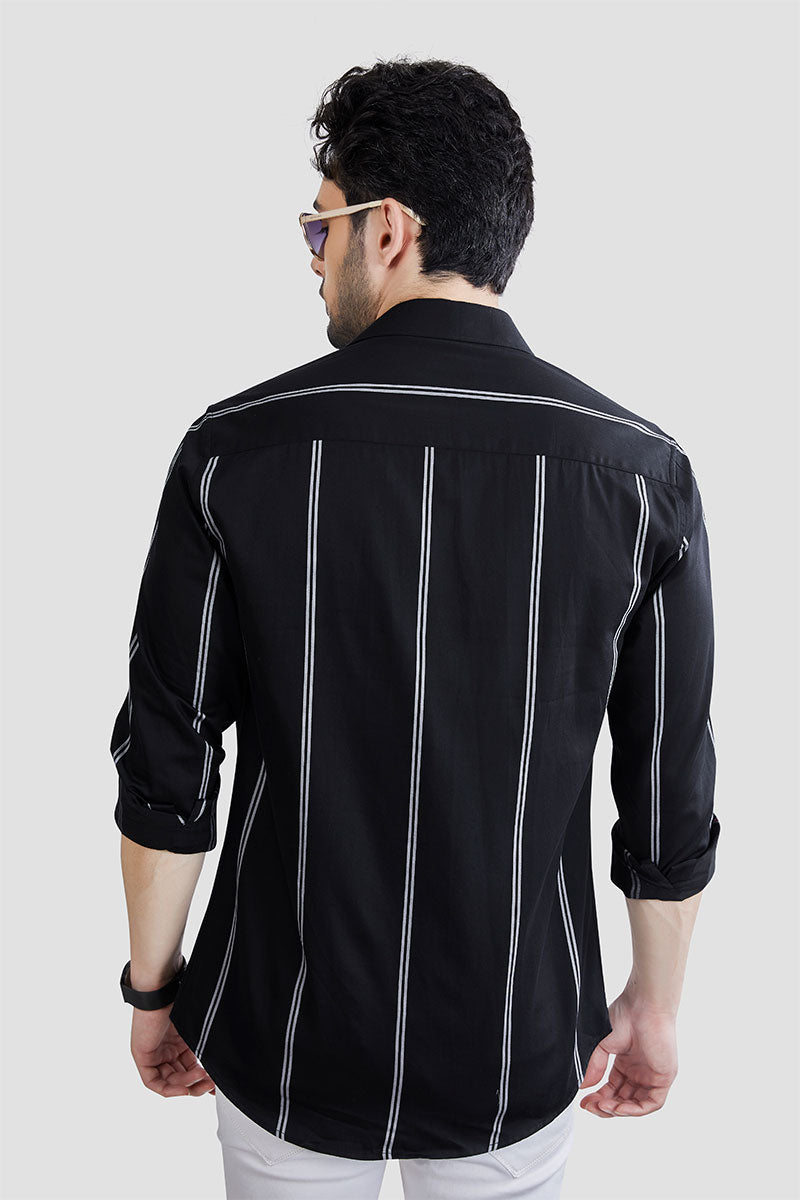 Tarek Black Stripe Print