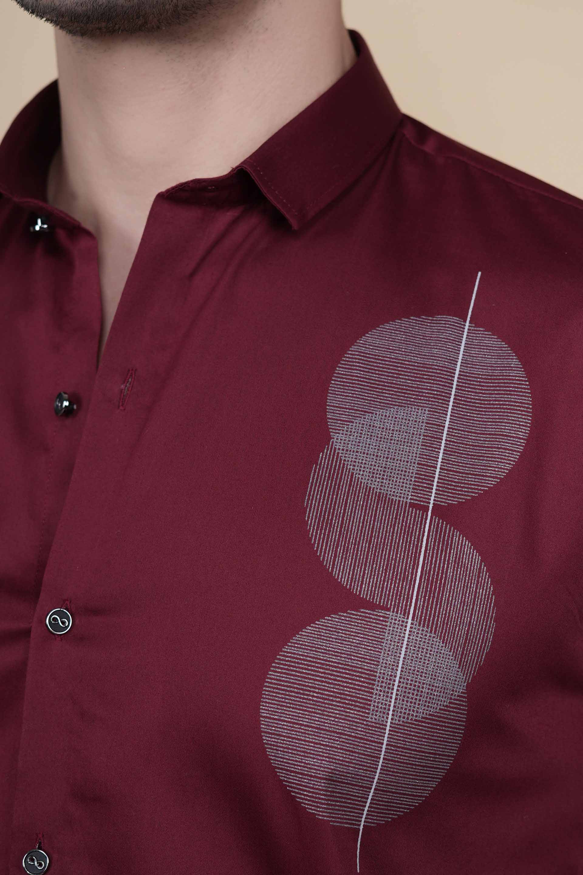 Dixy Maroon Cottton Solid Shirt