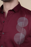 Dixy Maroon Cottton Solid Shirt