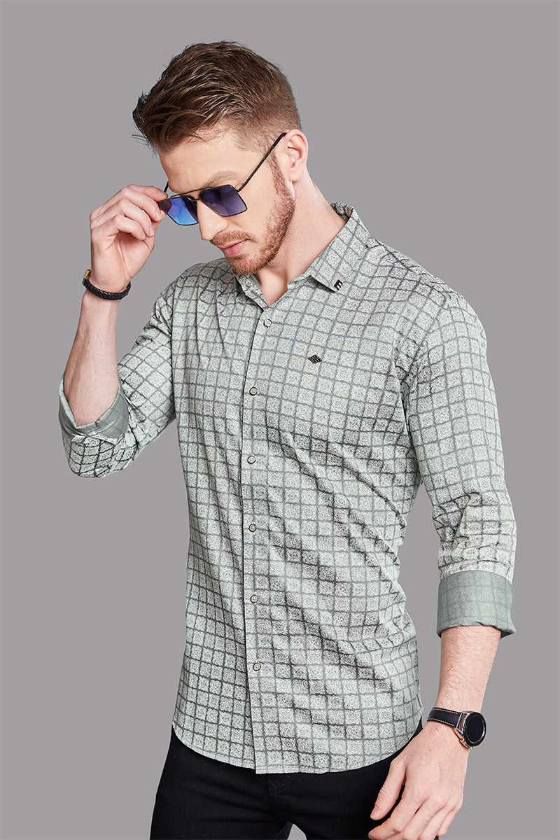 Bruno Green Checkered Print