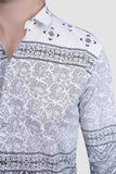 Tiberius White Cotton Printed Shirt
