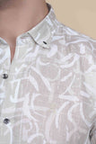 Emre Cream Linen Printed Shirt