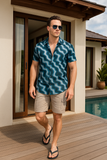 Landen Blue Viscose Print - Resort Shirt