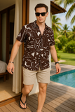 LANCE BROWN VISCOSE PRINT- RESORT SHIRT