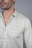 Nikon Cream Cotton Printed Shirt