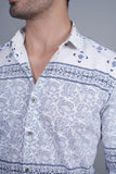 Jacques White Cotton Printed Shirt