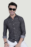 Stian Black Cotton Printed Shirt