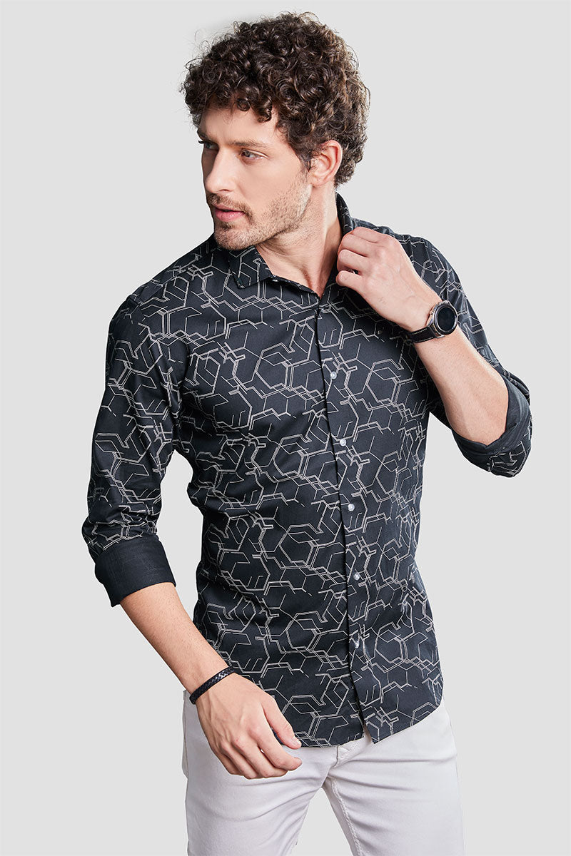 Finnian Black Minimalistic / Geometric Print