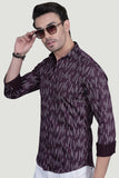 Klaus Maroon Cotton Printed Shirt