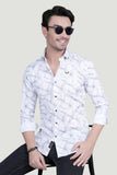 Dorian White Cotton Printed Shirt