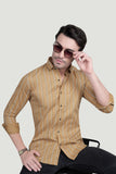 Pastel Orange Cotton Striped Shirt