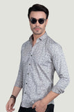 Albin Grey Cotton Printed Shirt