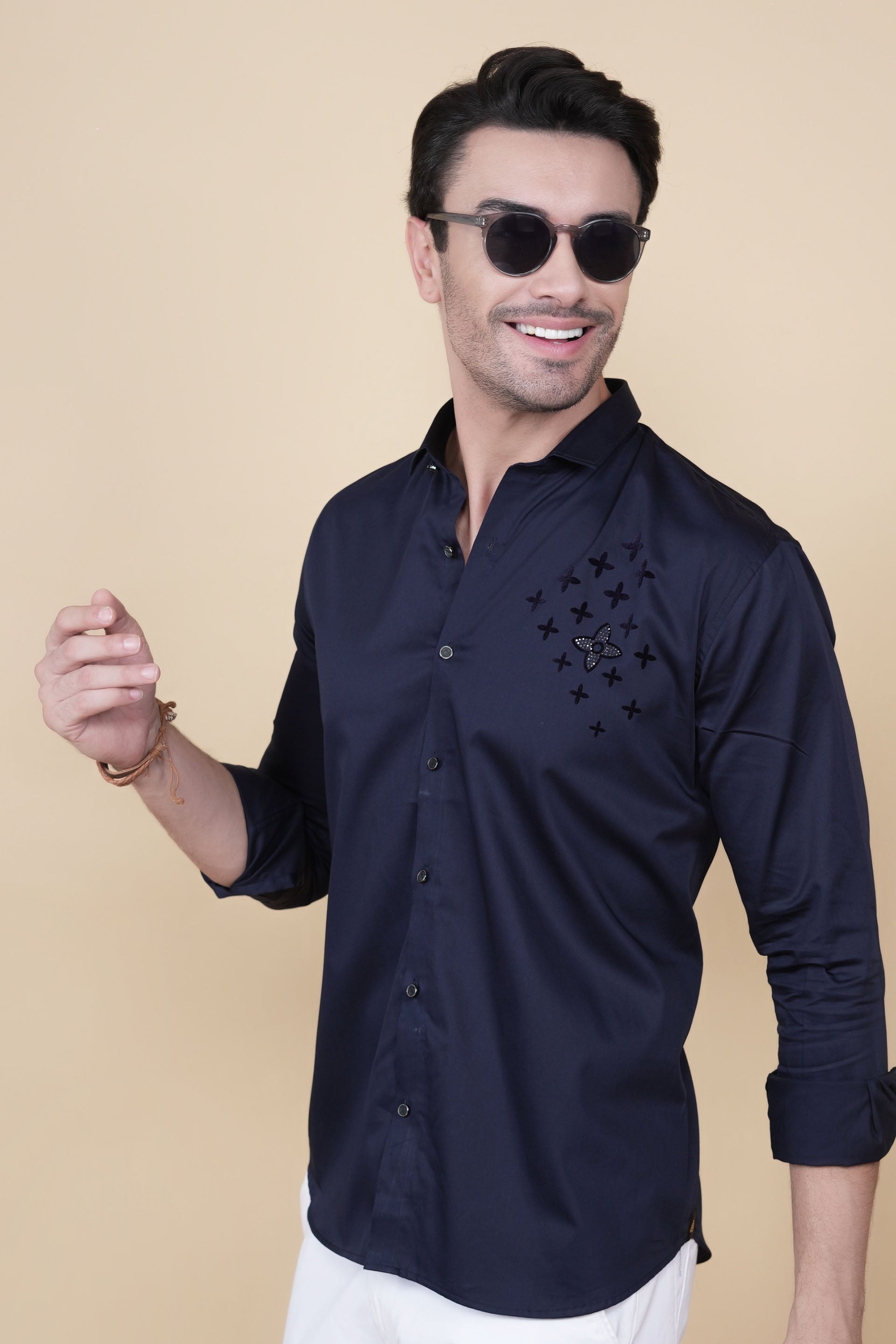 Lucy Purple Cottton Solid Shirt