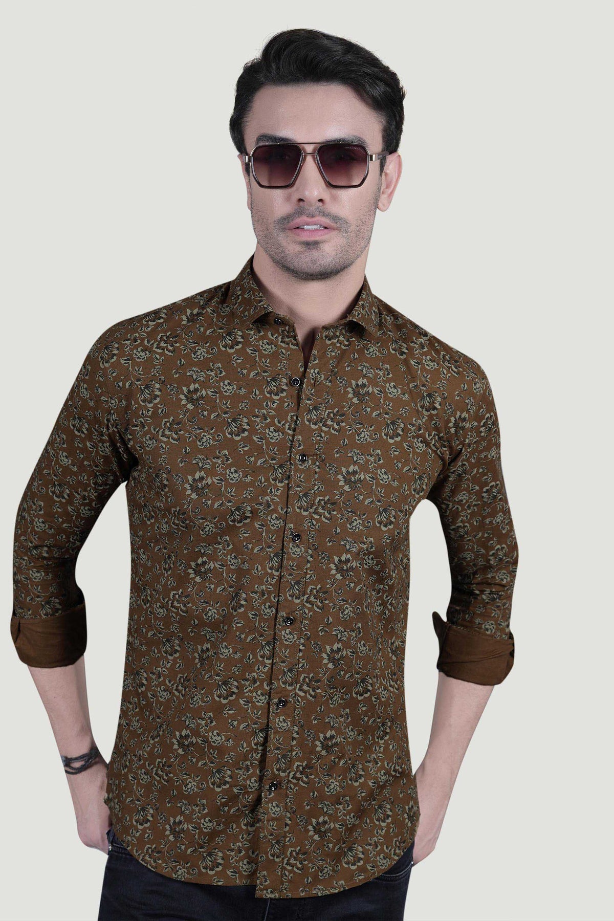 Oliver Brown Cotton Floral Printed Shirt