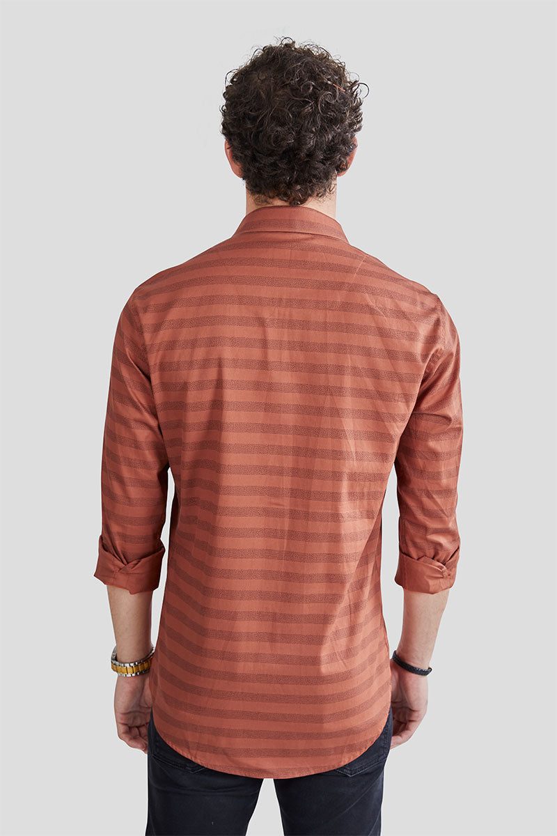 Dawson Maroon Stripe Print