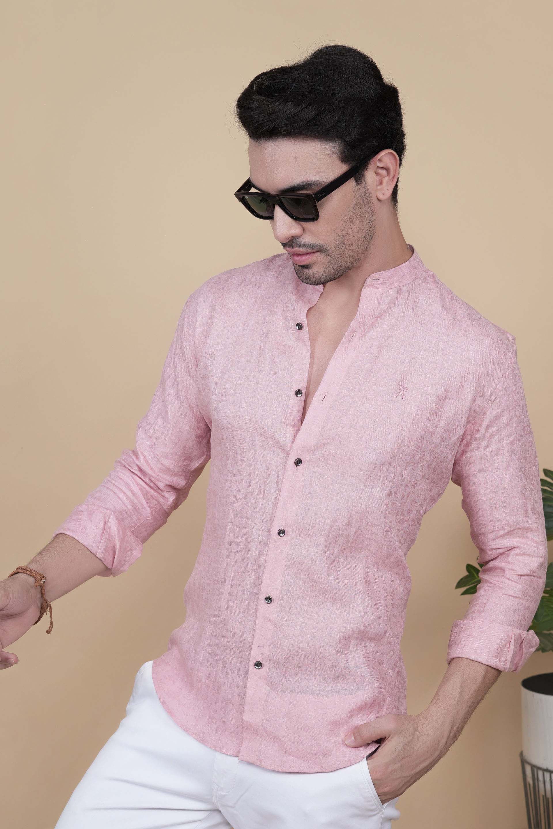 Ronan Pink Linen Solid Shirt