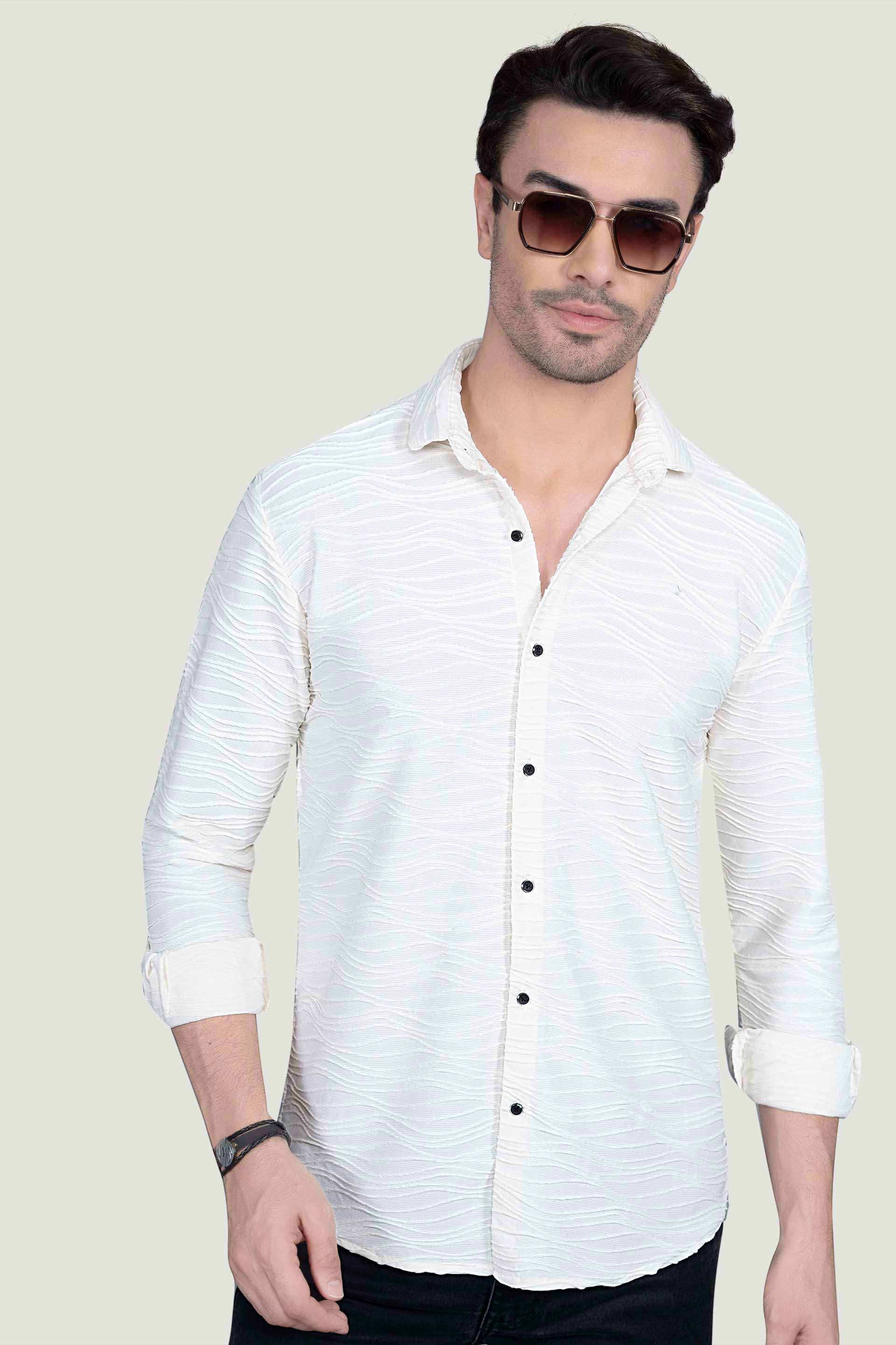 Anton White Knitted Shirt