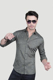 Leon Grey Cotton Printed Shirt