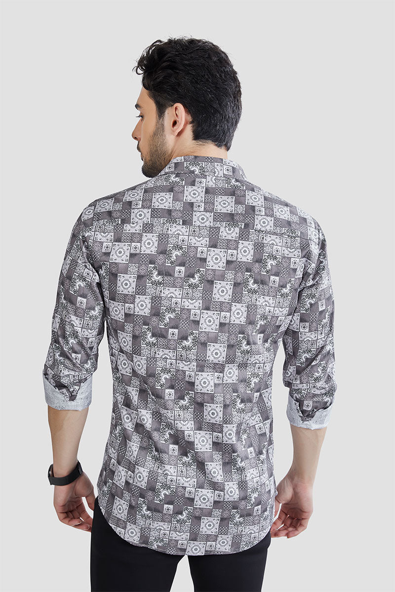 Spectre Grey Geometric Print