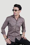 Rian Grey Cotton Printed Shirt