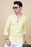 Oliver Yellow Linen Solid Shirt