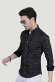 Julien Black Cotton Printed Shirt