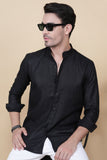 Carlos Black Linen Solid Shirt