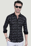 Albert Black Cotton Printed Shirt