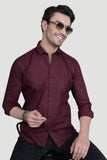 Felix Maroon Cotton Printed Shirt