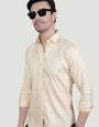 Eirik Cream Cotton Printed Shirt