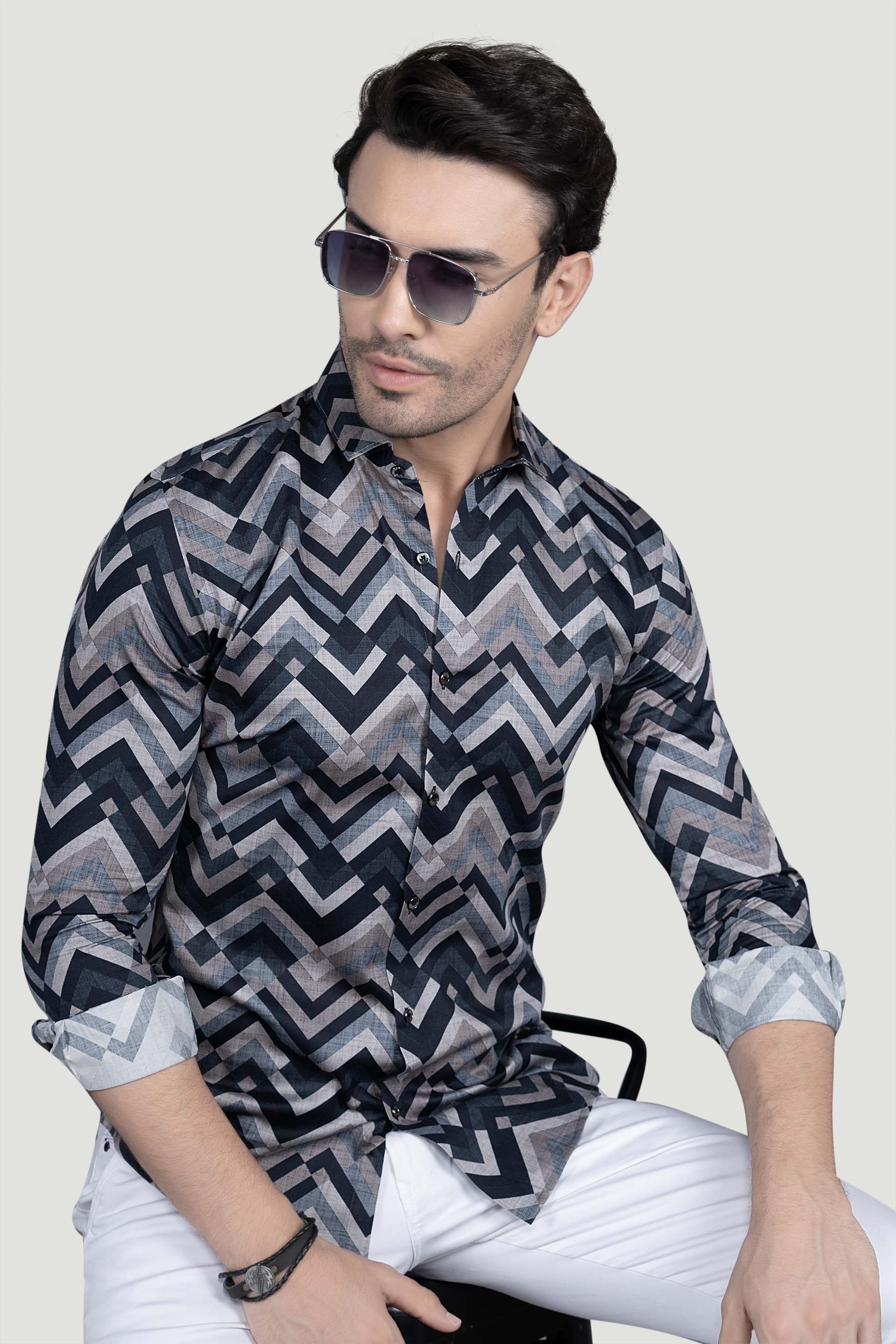 Soren Multi Giza Cotton Printed Shirt