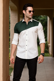 OLIVE & CREAM HORIZON PARTY WEAR SHIRT