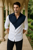 VORTEX WHITE V STYLE PARTY WEAR SHIRT
