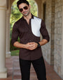 CURVED CREAMY ELEGANT PARTY WEAR SHIRT