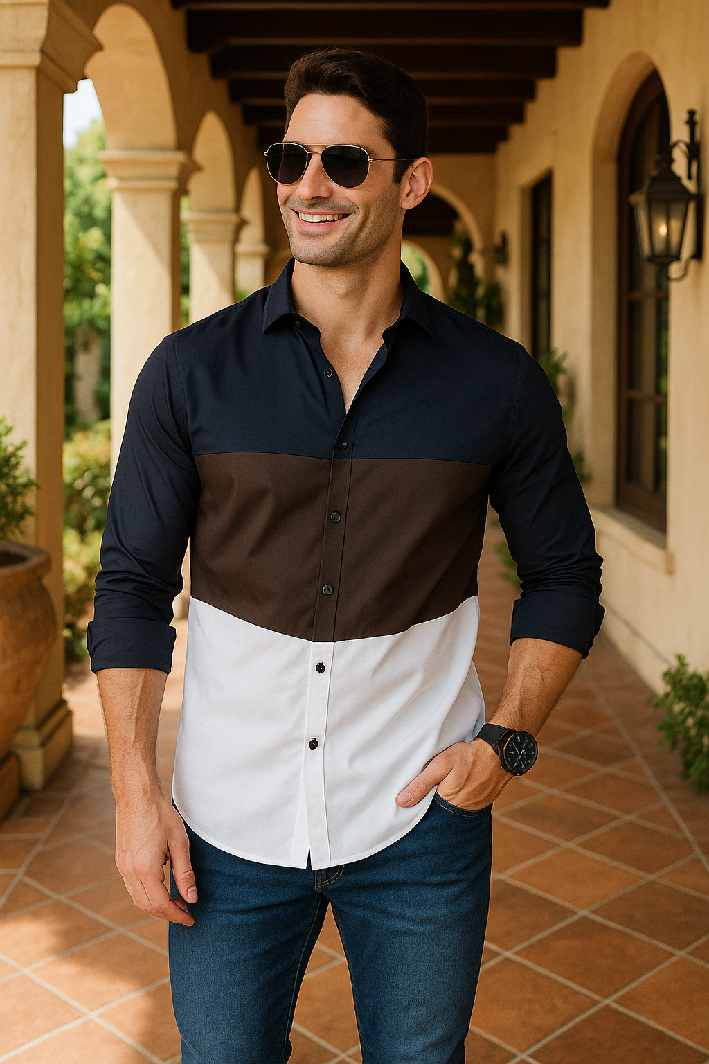 LOS ANGELES BLUE PARTY WEAR SHIRT