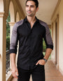 Dual Black Contrast Sleeves Party Wear Shirt