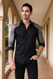 Dual Black Contrast Sleeves Party Wear Shirt