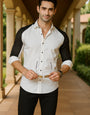 DUAL CREAM CONTRAST SLEEVES PARTY WEAR SHIRT