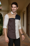 QUAD COLOR GRAY PARTY WEAR SHIRT