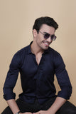 Alory Purple Cotton Solid Embroidery Shirt