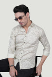 Simon Cream Cotton Printed Shirt