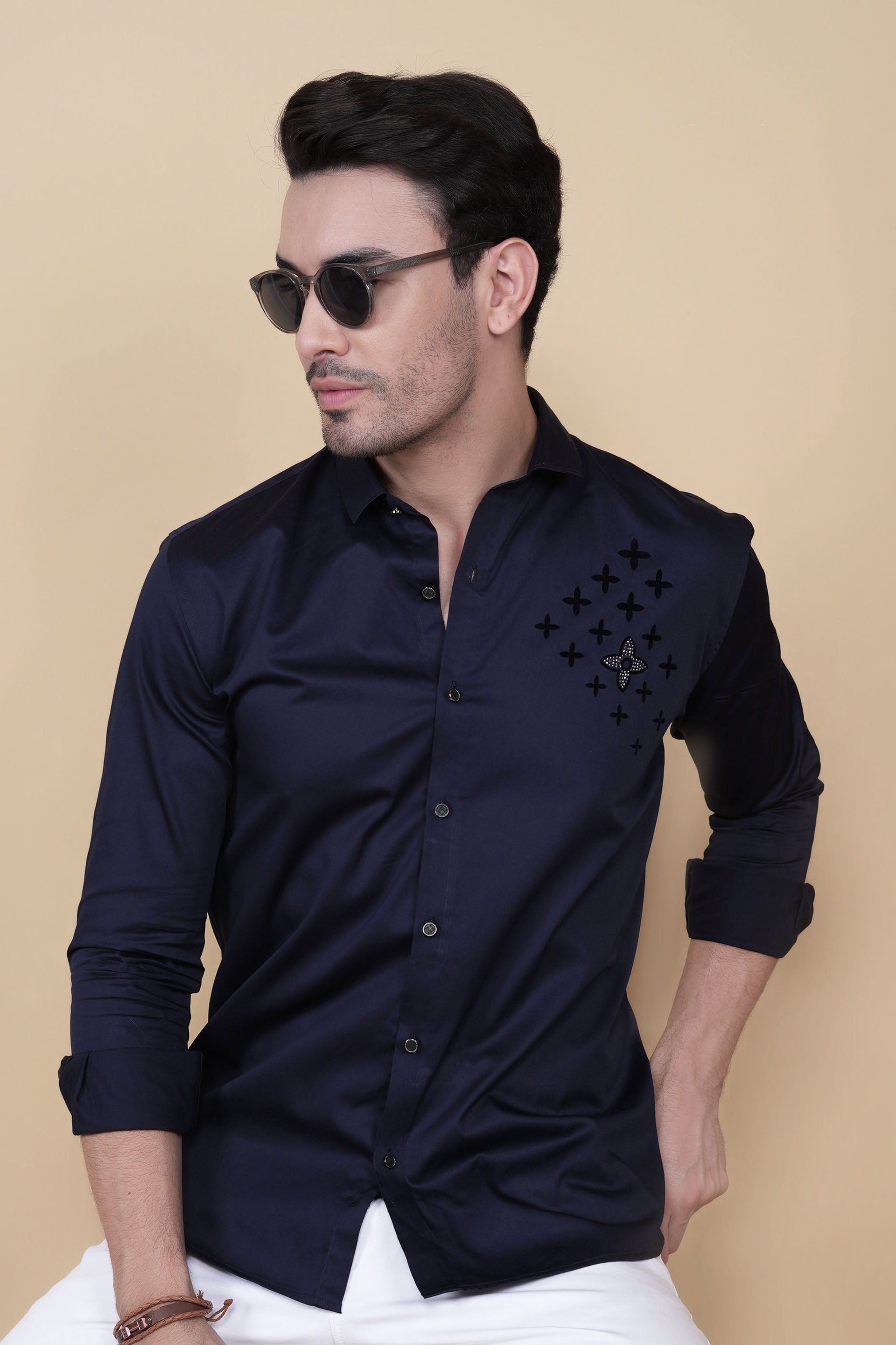 Lucy Purple Cottton Solid Shirt