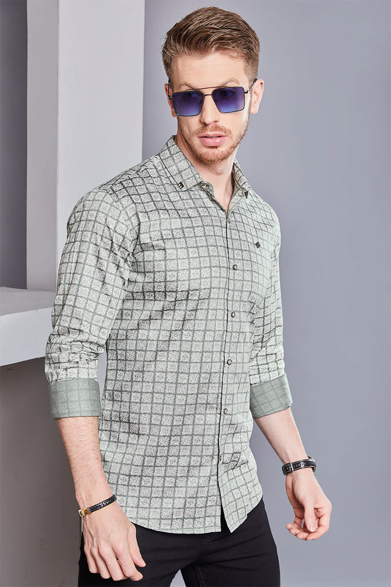 Bruno Green Checkered Print