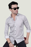 Cedric White Cotton Printed Shirt