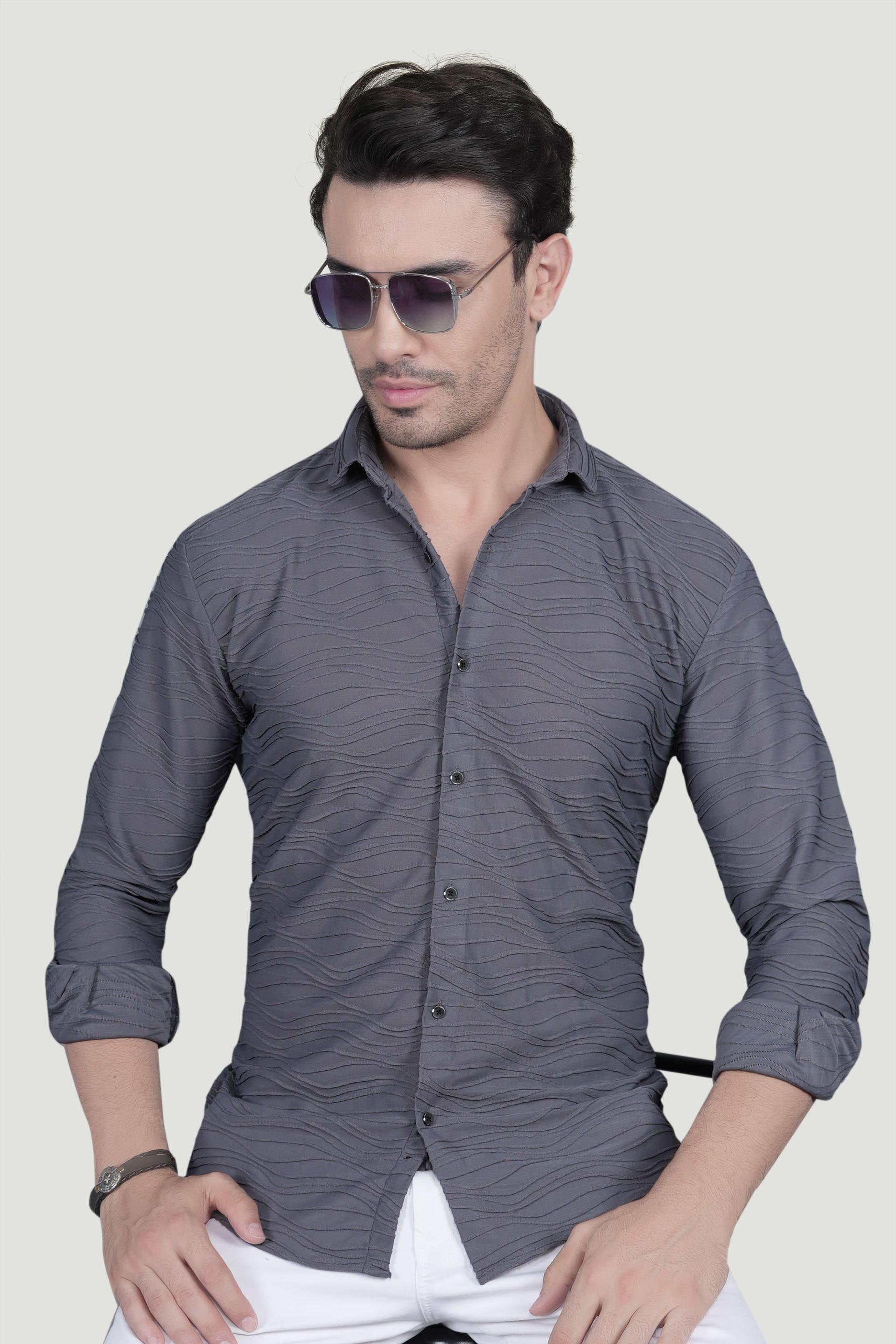 Albin Grey Knitted Shirt