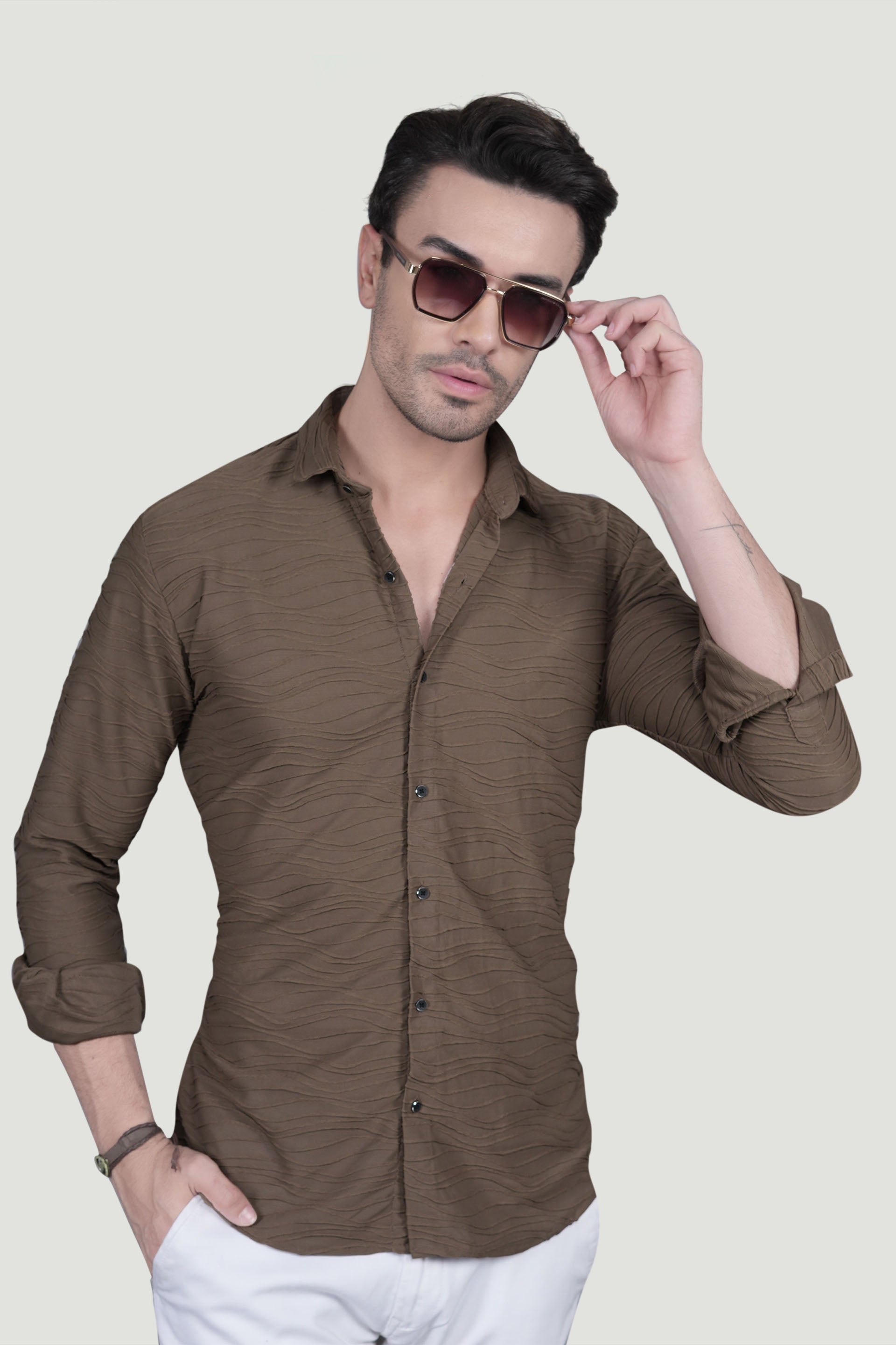 Rafael Brown Knitted Shirt