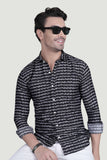 Stian Black Cotton Printed Shirt