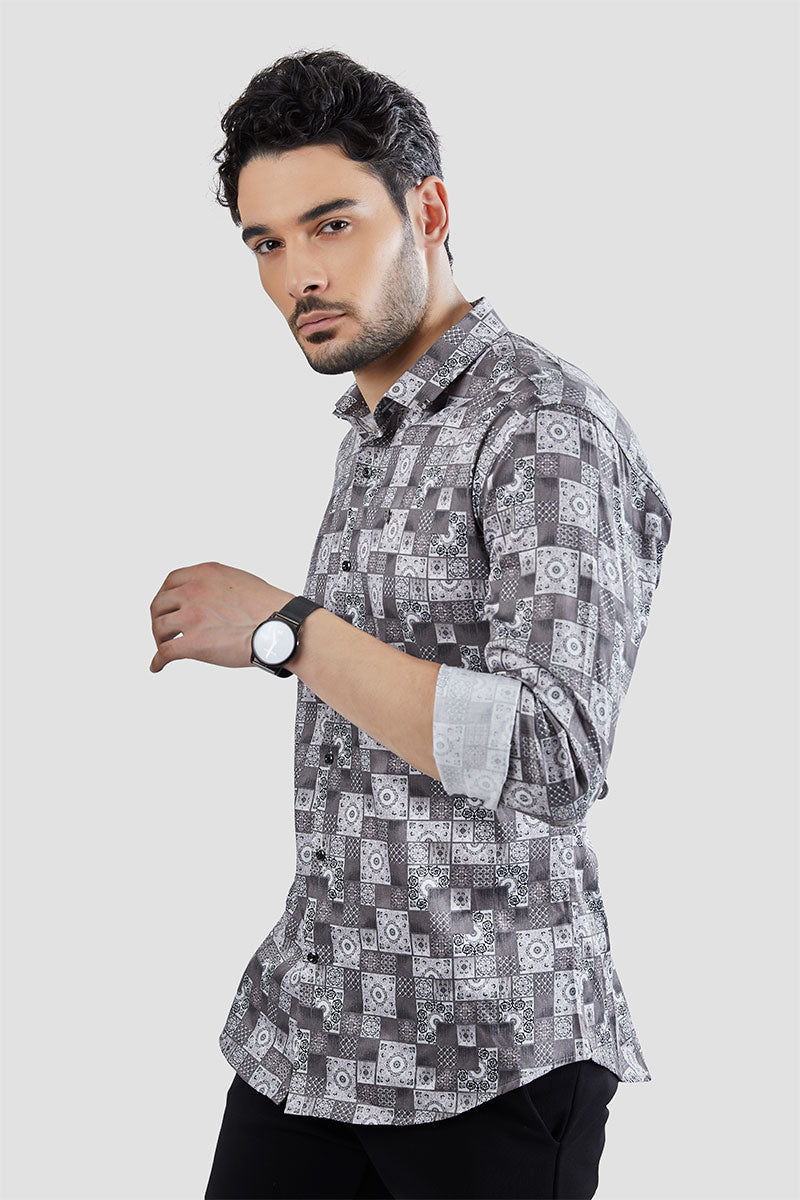 Spectre Grey Geometric Print