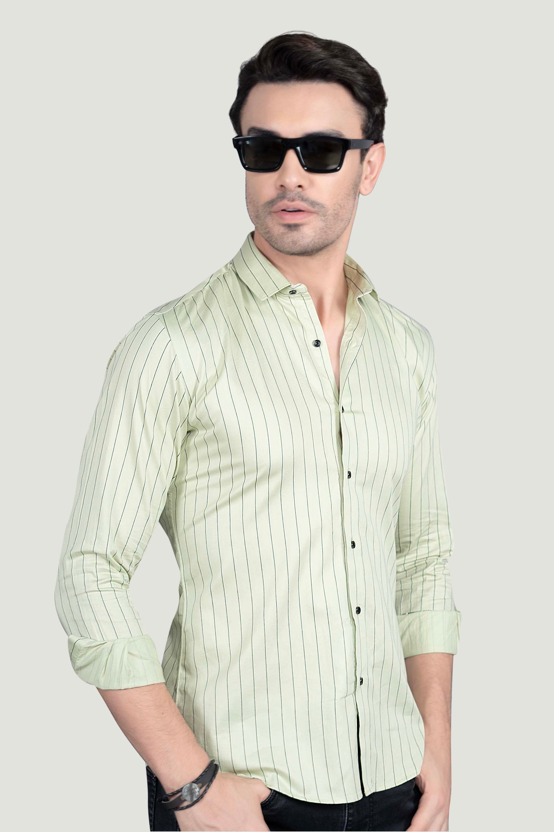 Patrick Green Cotton Striped Shirt