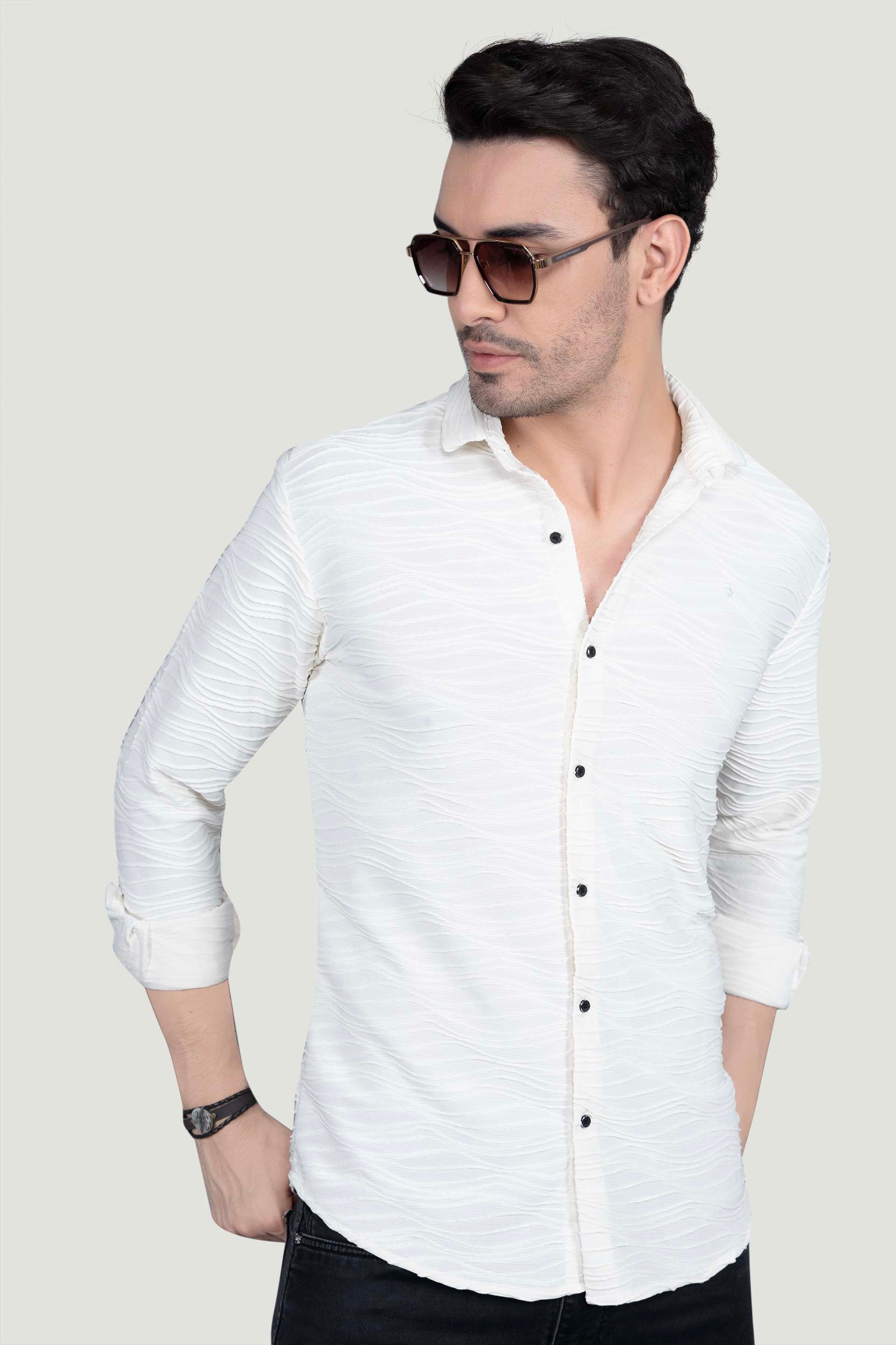 Anton White Knitted Shirt